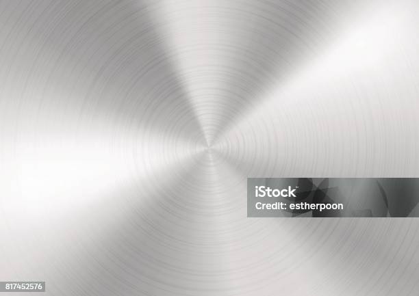 Silver Brushed Metal Background Stock Illustration - Download Image Now - Metal, Textured, Backgrounds