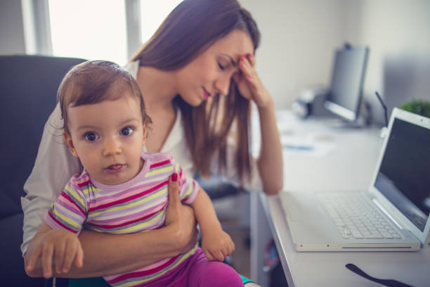 istock Mother looks tired 817472550