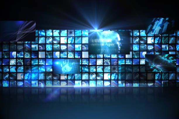 istock Wall of digital screens in blue 817475626