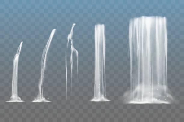 wasserfall-set - wasserfall stock-grafiken, -clipart, -cartoons und -symbole