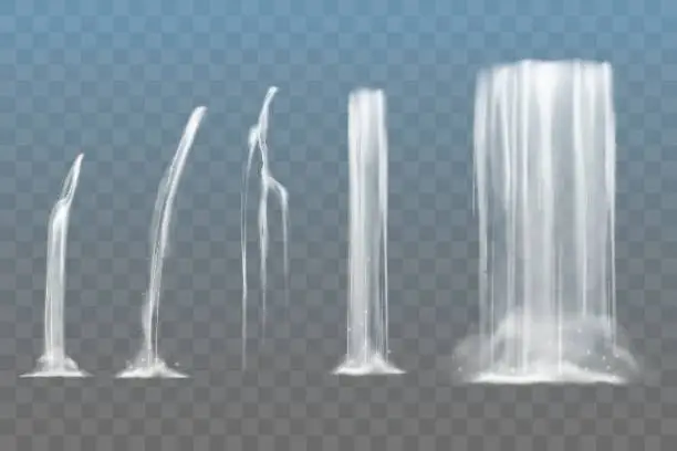 Vector illustration of Waterfall set