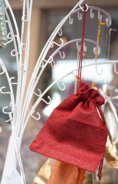 istock Empty little bag made of linen canvas 817486996