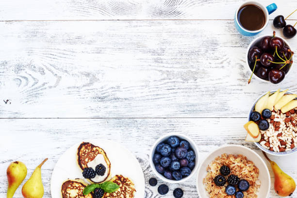 istock Healthy summer breakfast food frame. 817492084