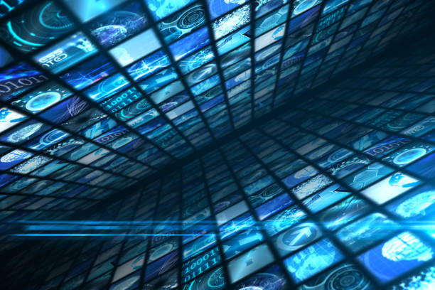 istock Walls of digital screens in blue 817508684