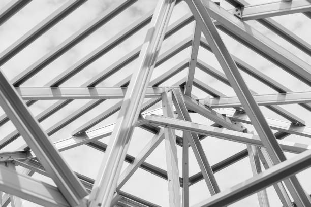 istock Structure of steel roof. 817508870