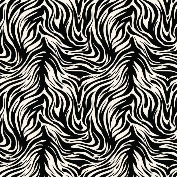 Vector illustration of Seamless abstract wild exotic animal print.Leopard, zebra,gepard, tiger striped pattern.