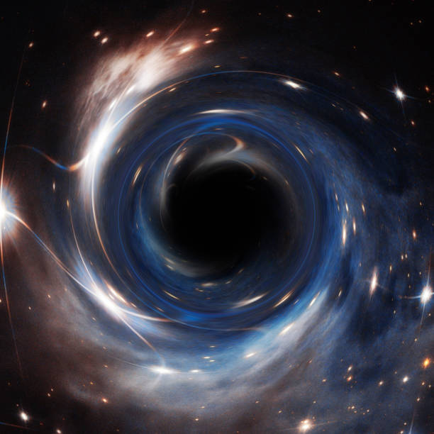 representación artística de un agujero negro cósmico. elementos proporcionados por la nasa - onda gravitacional fotografías e imágenes de stock