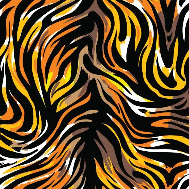 Vector illustration of Seamless abstract wild exotic animal print.Leopard, zebra,gepard, tiger striped pattern.