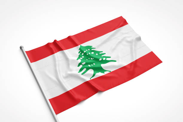 istock Lebanon Flag is Laying on a White Surface 817515096