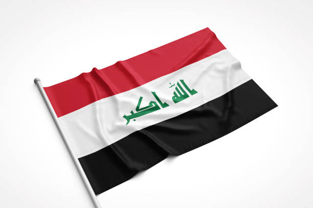 istock Iraq Flag is Laying on a White Surface 817515106
