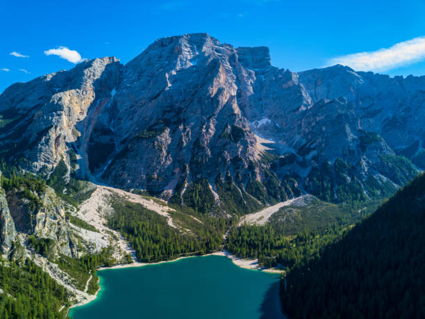 istock Lake Braies at Sunset, Dolomies, Italy 817520960