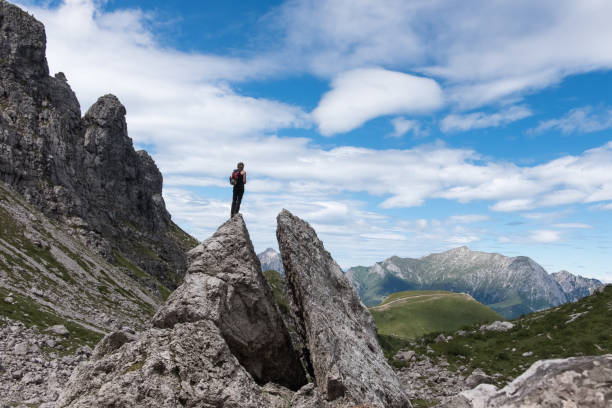 istock Hiker on top of the rock 817526966