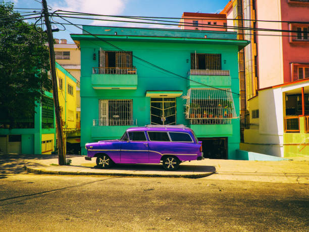 An old american car of the 50s in Cuba