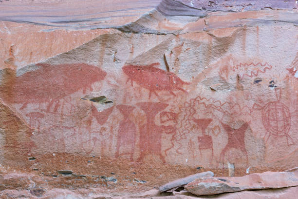 istock Pre-historical cave paintings over 3000 years at Pha Tam National Park, Ubon Ratchathani, Thailand 817533680