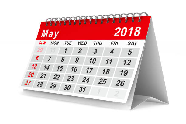 istock 2018 year calendar. May. Isolated 3D illustration 817545096