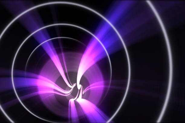 istock Grey spiral with purple light 817547922
