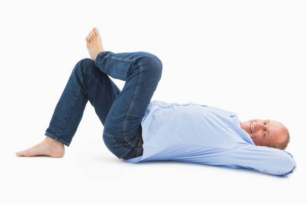 istock Mature man lying and smiling 817548566