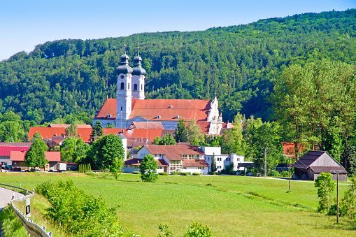 View on monastery Zwiefalten on the Swabian Alps