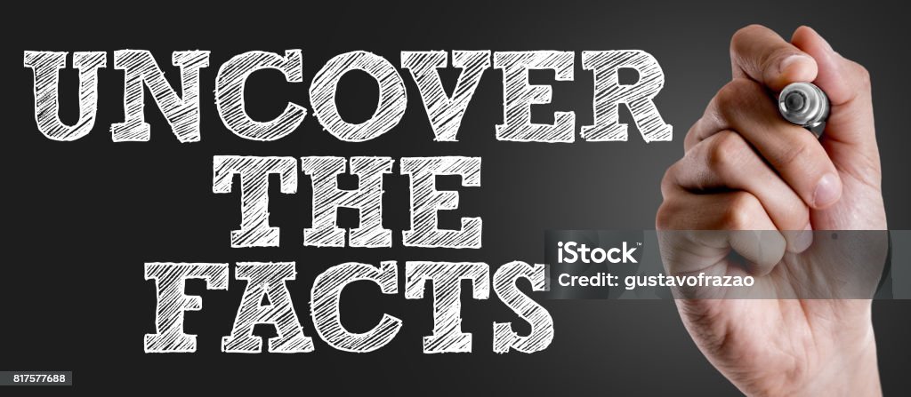 Uncover the Facts Uncover the Facts sign Hiding Stock Photo