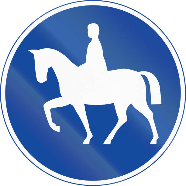 istock Road sign used in Sweden - Track for rider on horseback (and pedestrians) 817583406
