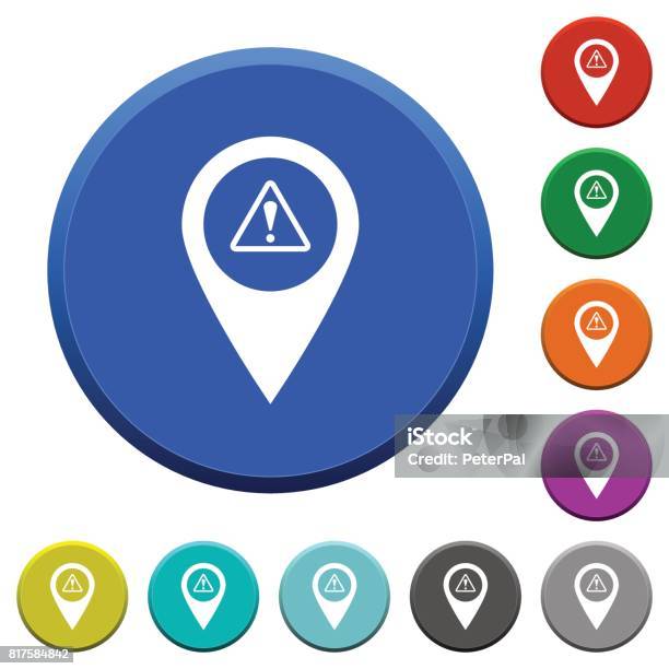 Location Detect Buttons Gps Map Location Warning Beveled Buttons Stock Illustration - Download ...