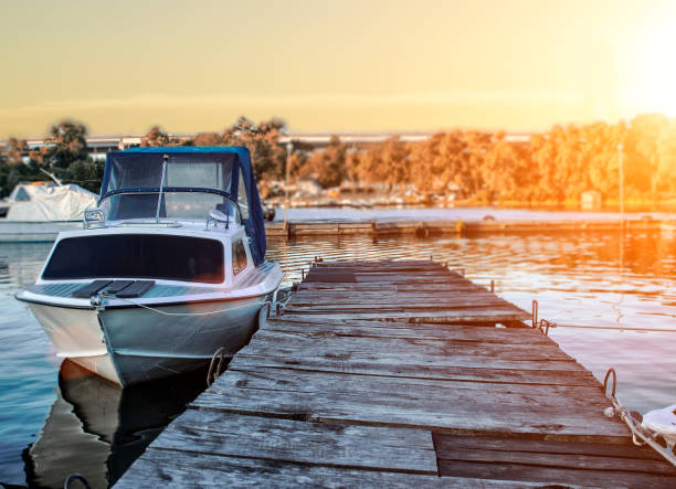 istock Boat, which stands on the river parking lot 817587506