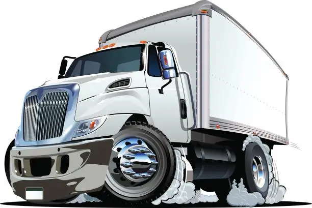 Vector illustration of Cartoon delivery or cargo truck