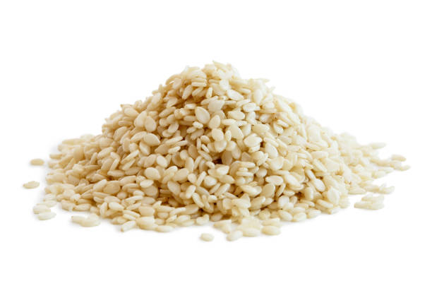 istock Heap of decorticated sesame seeds 817601572