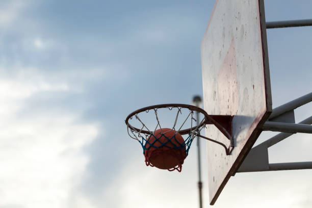 istock basketball court ring board against the sky 817621318