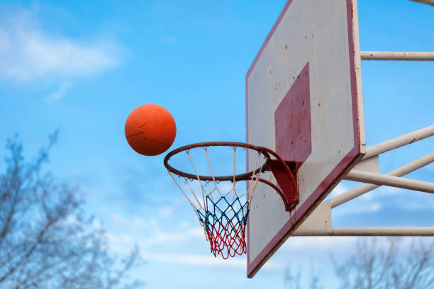 istock basketball court ring board against the sky 817621320