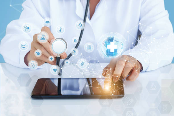 istock The doctor in the global network test, diagnostics. 817635574