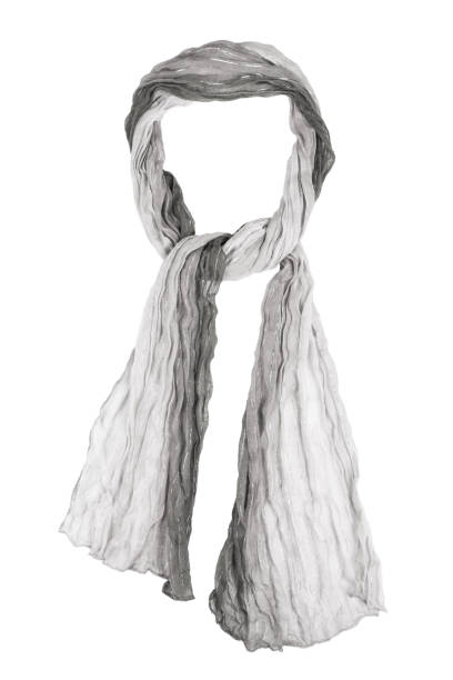 istock Grey silk scarf isolated on white background. 817636448