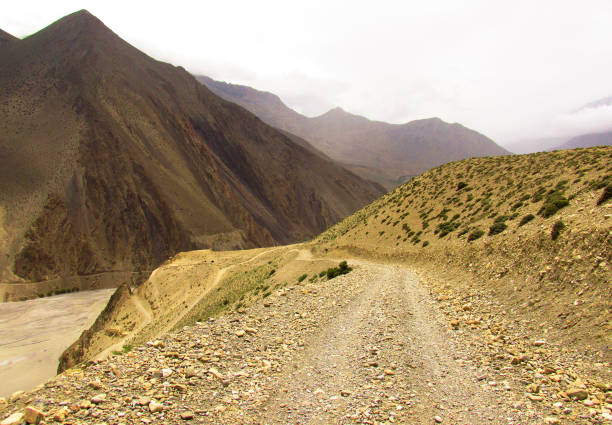 istock treking around Annapurna circuit 817649062