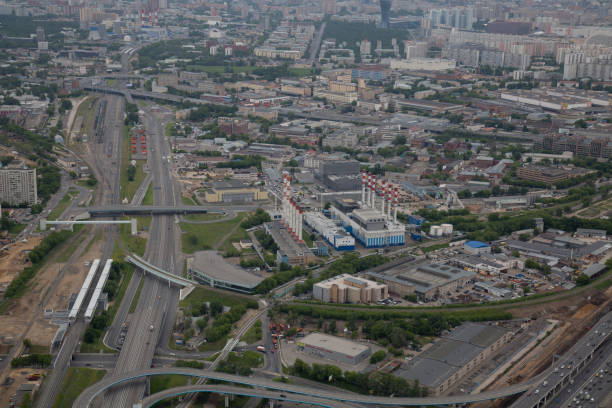 istock Moscow industrial business district high angle view 817673518