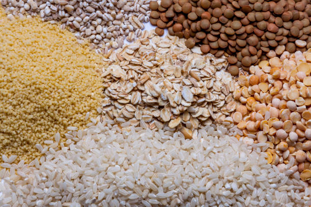 istock Couscous, rice, pea, grits, oatmeal, lentil. 817689232