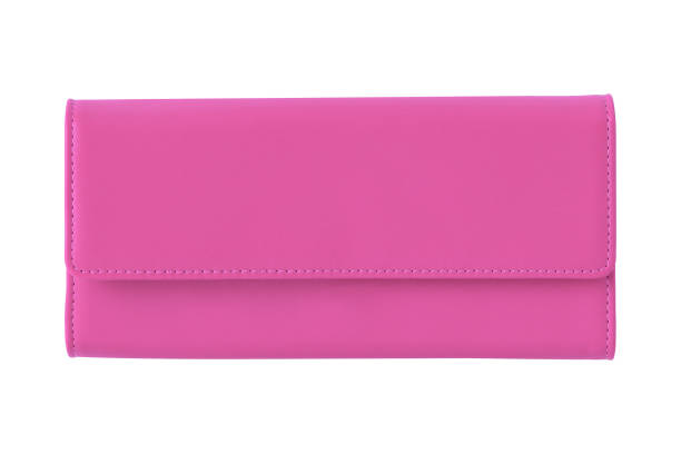 istock Modern pink woman s elegant leather wallet isolated on white 817690592