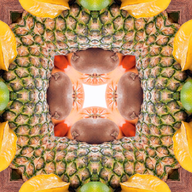 istock Abstract ornamental pattern from tropical fruits 817711244