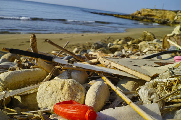 istock Great environmental and ecological problem, waste and rubbish in world ocean water and on the beach 817740752