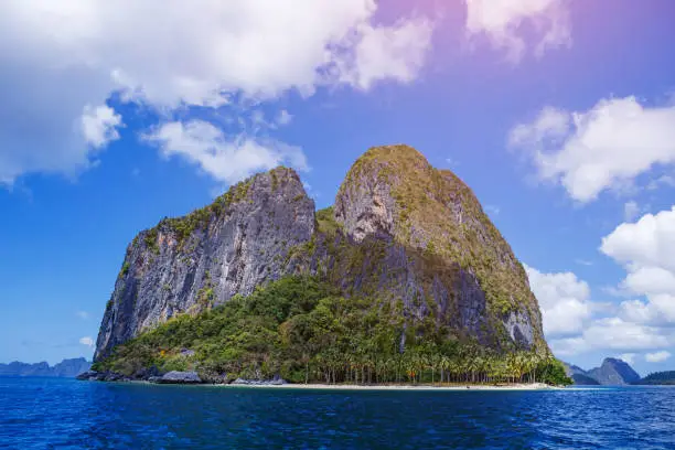 Tropical island and beach, South China See, El-Nido Philippines