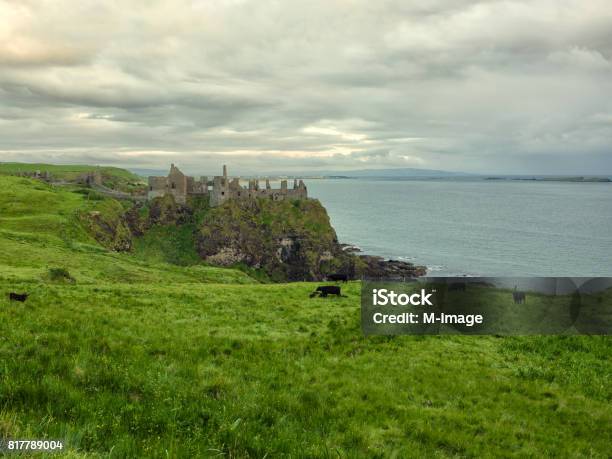 Ruin Of Dunluce Castle Northern Ireland Stock Photo - Download Image Now - Ancient, Architecture, Beach