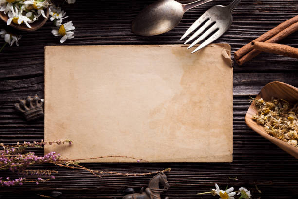 istock Old Empty sheet of paper on wooden table 817800318
