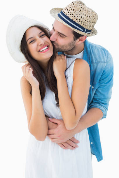 istock Happy hipster couple hugging and smiling 817832598