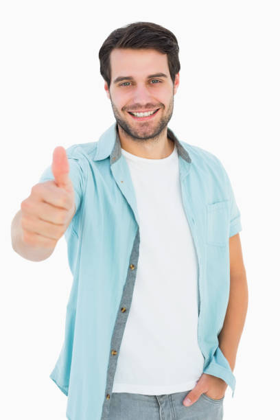 istock Happy casual man showing thumbs up 817839040