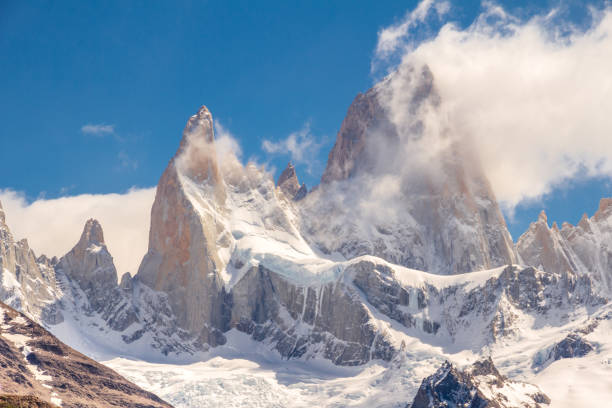istock Fitz Roy Mountain close up. A bit of clouds, almost clear sky. 817843502