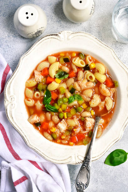 istock Minestrone  with chicken - traditional italian vegetable soup 817848646