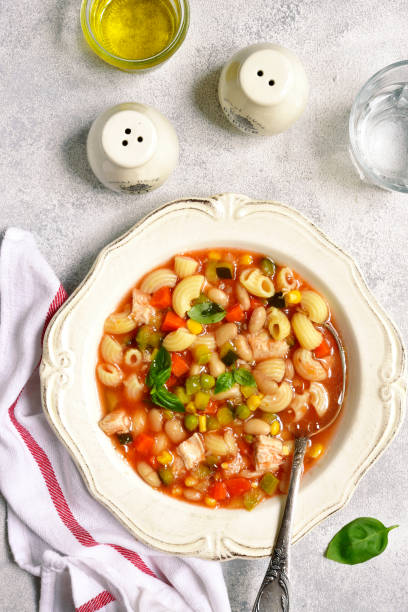 istock Minestrone  with chicken - traditional italian vegetable soup 817848692