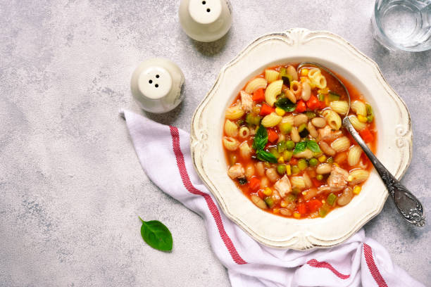 istock Minestrone  with chicken - traditional italian vegetable soup 817849056