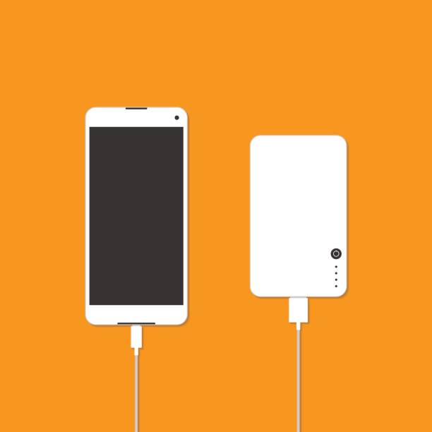電源銀行でスマート フォンを充電します。 - mobile phone charging power plug adapter点のイラスト素材／クリップアート素材／マンガ素材／アイコン素材