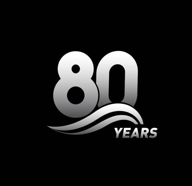 ilustrações de stock, clip art, desenhos animados e ícones de 80 years anniversary celebration design - number 80
