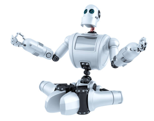 istock Meditating Robot. Technology concept. Isolated. Contains clipping path 817888852